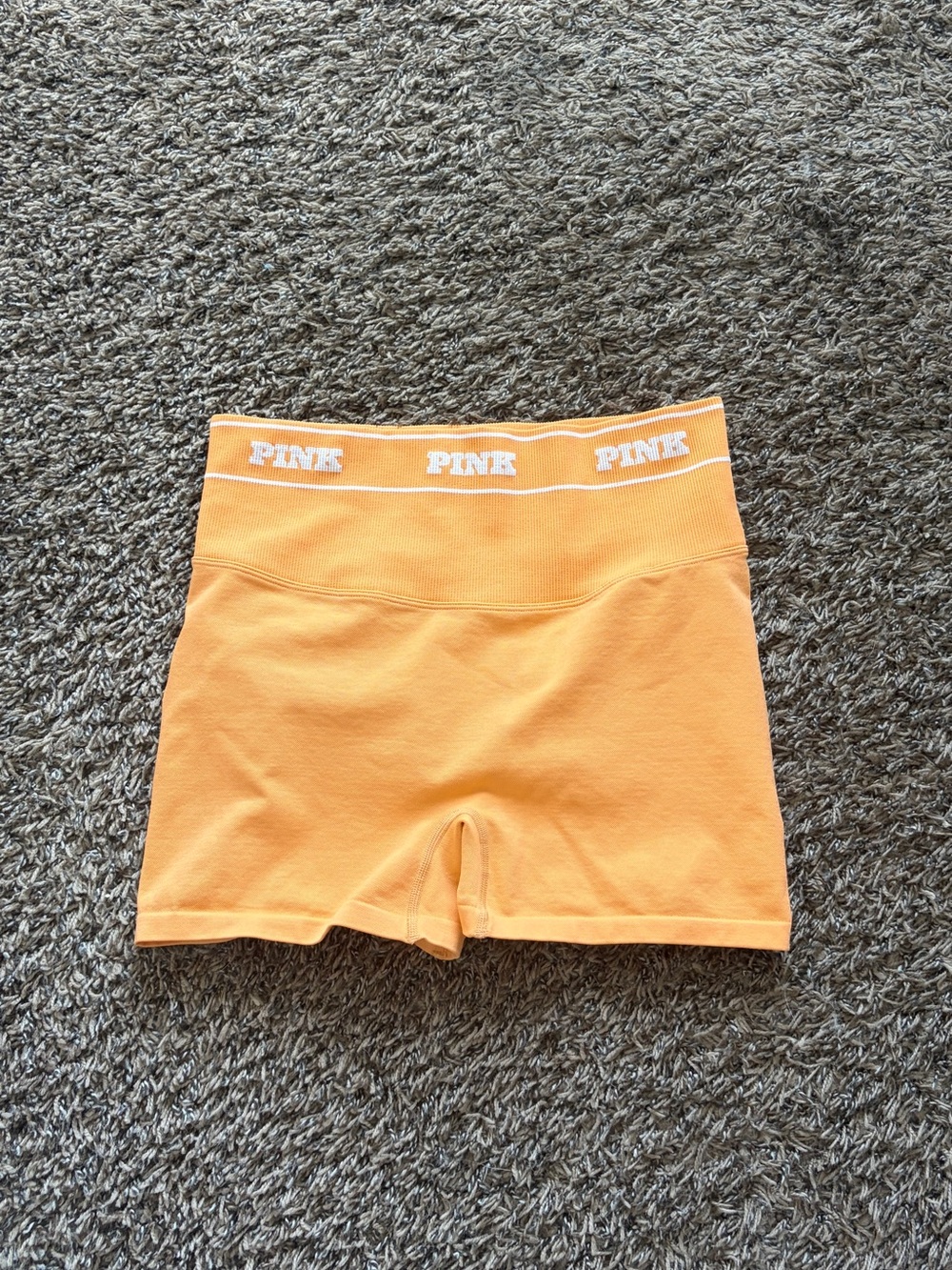 PINK Victoria's Secret Orange Seamless High-Waist Bike Shorts